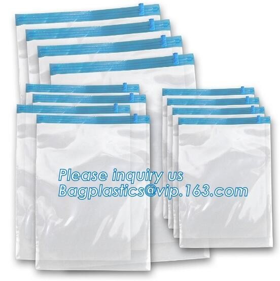 Buy Clear Stand Up Zip Bags , Vacuum Space Bag Hanger Bedding For Home Storage Pacrite at wholesale prices