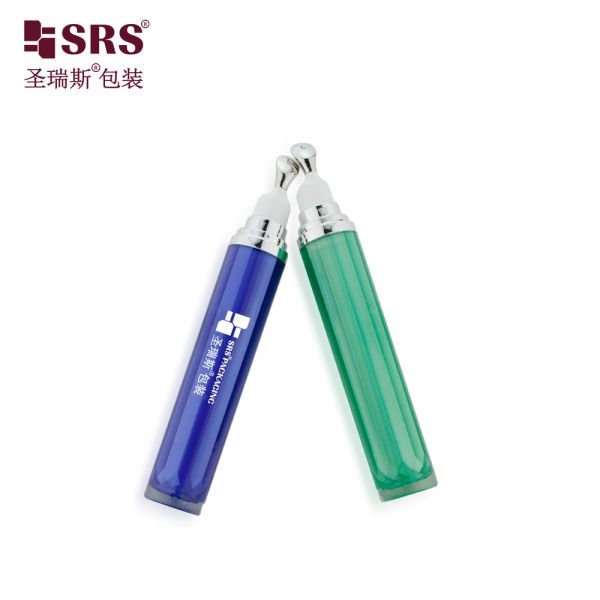 LR001-15ML Painted Custom Color Acrylic Outer Bottle With Metal Applicator For Eye Cream Cosmetic Luxury Packaging
