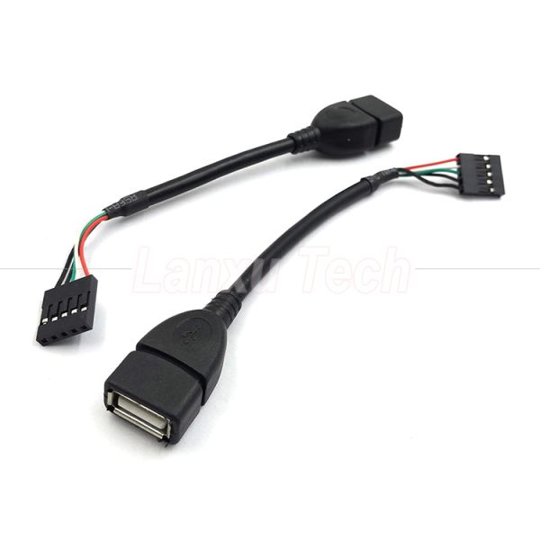 Custom USB 2.0 Type A Female Plug Header to 5 Pin Dupont Connector Wire Motherboard Cable