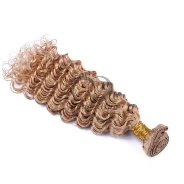 #27 Honey Blonde Deep Wave Remy Human Hair Bundles Sew In Weave Bundles Brazilian Bundle Deals