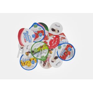 China PET AL HSL Seal Yogurt Poly Laminated Aluminium Lidding Foil on sale
