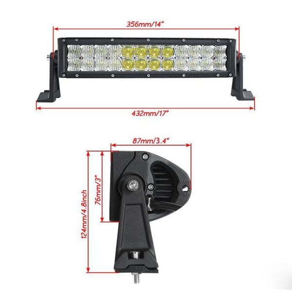 Combo Beam 5D 72 Watt 14 Inch LED Car Light Bar For 4 X 4 Vehicles DC 9V - 32V