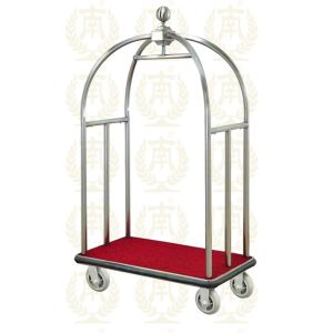 Silver Stainless Steel Room Service Equipments , Hotel Luxury Luggage Trolley