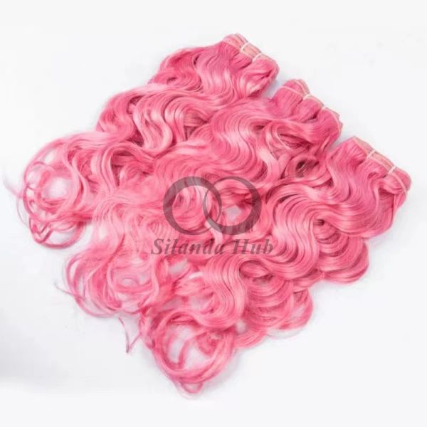 Pink Water Wave Remy Human Hair Bundles Sew In Weave Bundles Brazilian Bundle Deals