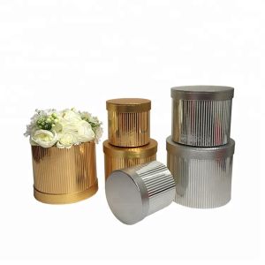 Gold / Silver Cylinder Chipboard Gift Boxes For Flower Packaging Heart Shaped