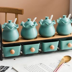 High Gloss Glaze Savall Ceramic Spice Box Ceramic Dinnerware Sets