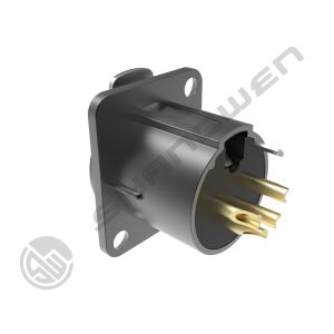 Black XLR Audio Video Female Connectors 4-Pin 4-Pole Plug Socket Zinc Alloy