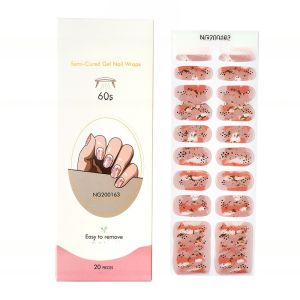 Quality Uv gel Hot Sell Semi Cured Wraps Long Lasting Gel Nail Stickers New Arrival Styles Nail Gel Wraps With Uv Lamp for sale