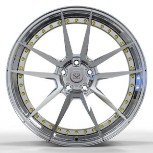 Forged 2Piece Deep Stepped Wheels 5x112 5x120 20inch Polished Lips Spokes Gold