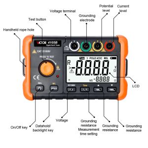 VICTOR 4105B intelligent multifunctional grounding testing instrument with High