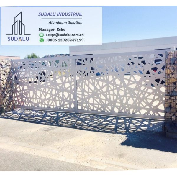 SUDALU Outdoor PDVF Laser Cut Decoration Aluminum Panel Fence/ Gate Metal Perforated Panel