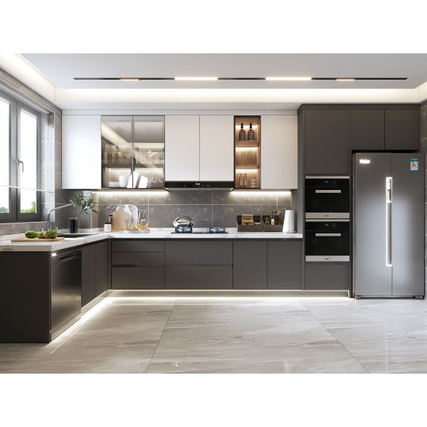 Buy Customized Modular Modern MDF Plywood Furniture Lacquer Kitchen Cabinets at wholesale prices