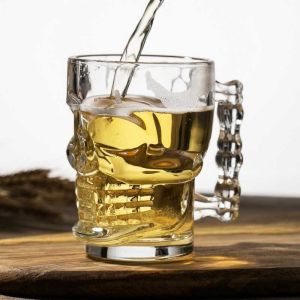 Creative Skull Shape 500ml Personalized Glass Cup Borosilicate