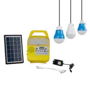 IP55 6000mah 3 Watt 6 Volt Solar Radio Light Kit For Camping