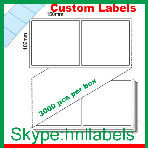Thermal Transfer Labels 102mmX150mm/1 Plain Transfer Fanfold Permanent, 3,000