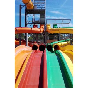 Commercial Water Park Slide with 6-10mm Thickness Fiberglass for 5-10 Passengers