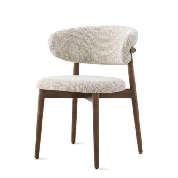 Buy Iron Light Wood Dining Chairs Upholstered Fabric Modern Wood Dining Chairs at wholesale prices