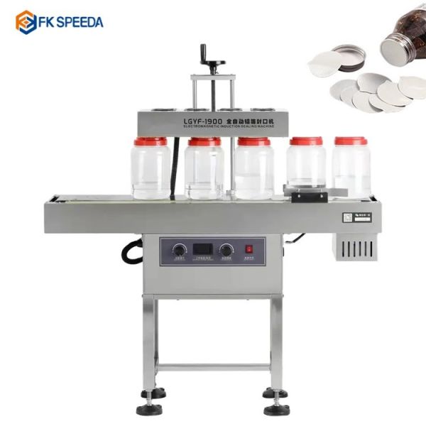 Continuous Food Container Sealing Machine with Aluminum Foil Induction Gasket