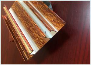 Quality Length 6m Wood Finish Aluminium Profiles Acid Resistant With Powder Coating for sale