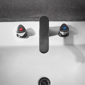 Two Handle Widespread Bathroom Faucet Chrome Deck Mounted