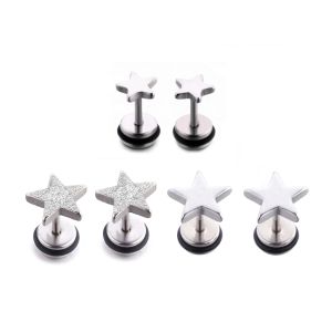 Custom made special earrings body jewelry shiny star stud earrings