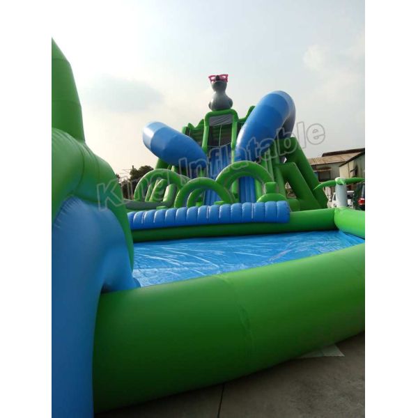 Outdoor Duck Shape Giant Inflatable Blow Up Water Slide For Kids And Adults