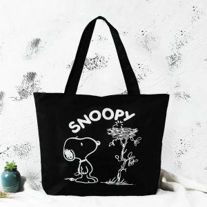 Washable Small Black Canvas Tote Bags / Colorful Canvas Tote Handbag