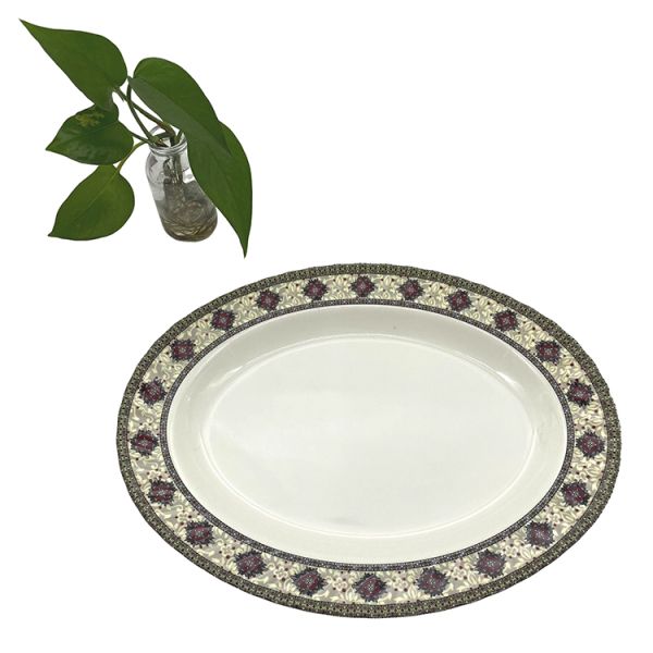 ODM 15" Melamine Soup Plate Anti Scratch Melamine Flower Plates Tasteless