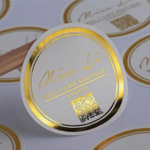 Custom Round PVC Waterproof Sticker Gilded Transparent Sticker Printing