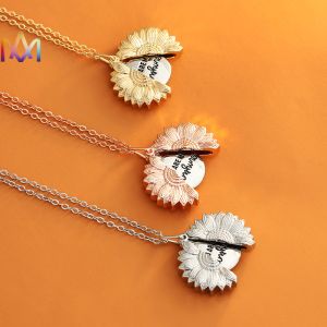 Engraved 304 Stainless Steel Copper You Are My Sunshine Necklace