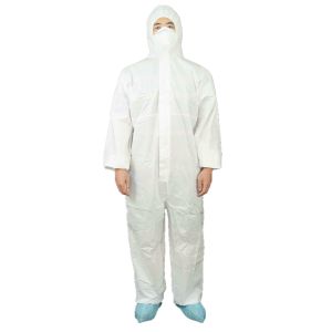 CE Standard Type 5/6 SMS Hooded Disposable Coverall Breathable Disposable