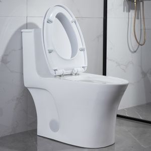 China Round One Piece Skirted Toilet Comfort Height Elongated 28” on sale