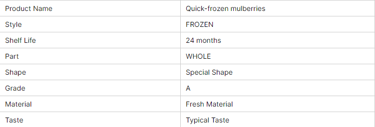 Frozen Mulberries Frozen Fruit IQF Mulberries Frozen Fruit