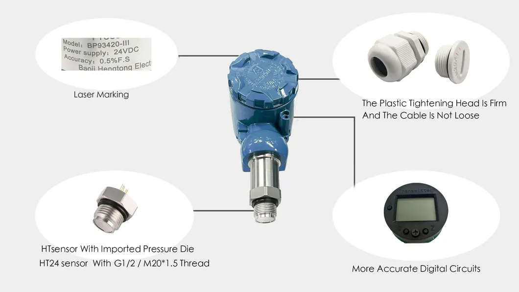 BPHT24-III Pressure Transmitter 4-20mA Flush Diaphragm Type Pressure Sensor