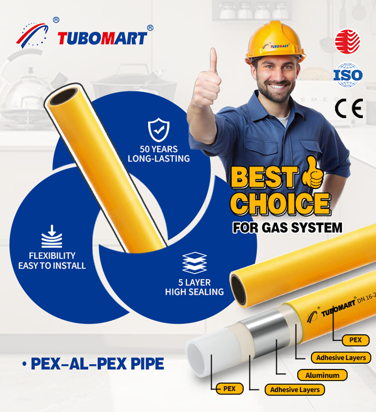 TUBOMART OEM 5 Layers Multilayer Pipe White/Orange/Red Wholesale Price Pex Al Pex Pipe
