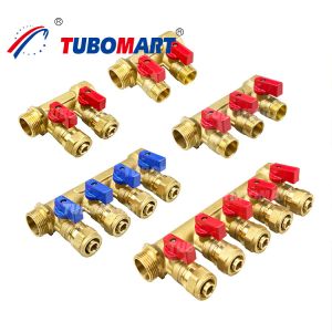 Brass Pex Distribution Manifold 1/2 Inch Under Floor Heating Manifold