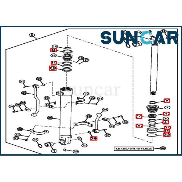 Buy 4369716 Bucket Oil Seal Kit Cylinder Service Kit For Excavator 190 80 John Deere at wholesale prices
