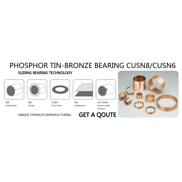 Phosphor Tin Bronze Flange Collar Wrapped Bronze Bushings Diamond Shaped Cusn8 Material H7