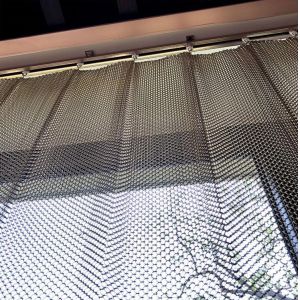 Quality Anodized Aluminum Coil Drapery Customized Metallic Woven Curtains for sale