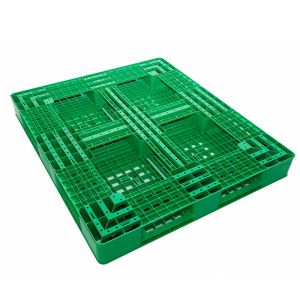 Green 4 Way Euro Plastic Pallets Nestable Warehouse Racking HDPE Pallets