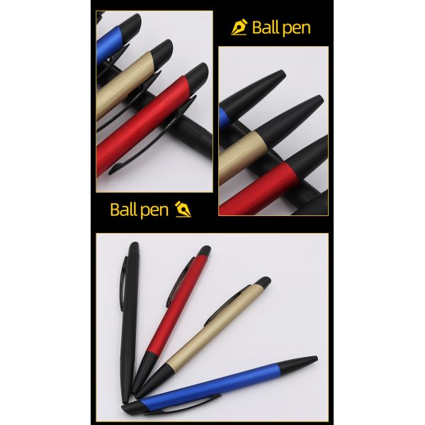 Classic Design Aluminum Ball Pen Smooth Ink Flow Ballpoint Pen Office School Stationery