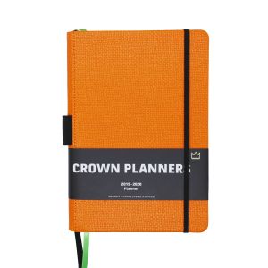 2 Ribbon Bookmarks Project Planner Notebook , Textured Leather Custom Calendar
