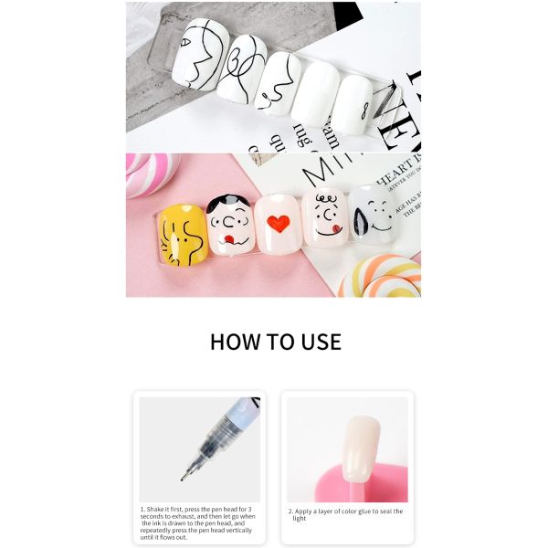 Best Graffiti Nail Pen 12color Acceptable OEM Gel Polish Nail Art Pen for Painting