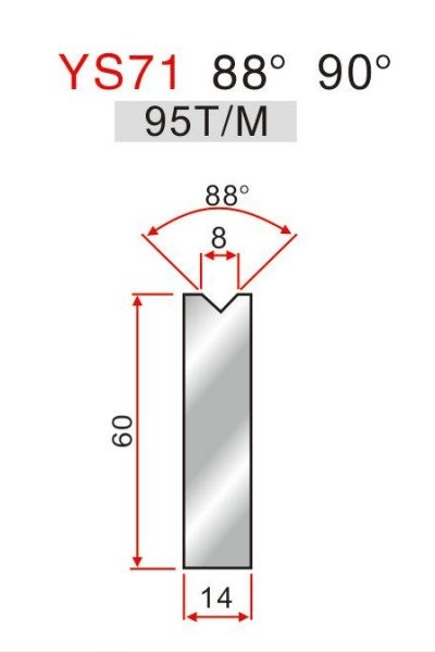 Buy High Precision YS71 Amada Press Brake Tooling V8 Bottom Die at wholesale prices