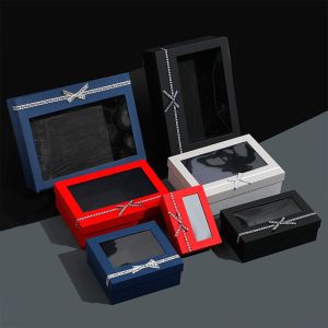 Luxury Window Gift Box with Ribbon - Custom Rigid Packaging