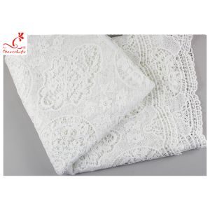 Guipure Embroidered Floral Lace Fabric With Chemical Poly Milk Silk Comfortable
