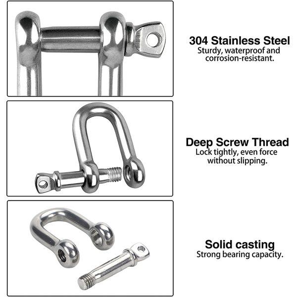 Stainless Steel D-Shackle for Heavy Rigging Strong and Dependable Rigging Solution