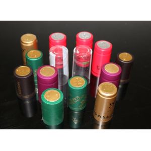 Quality Printed PVC bottle foil capsules Custom Champagne bottle heat shrink capsules for sale