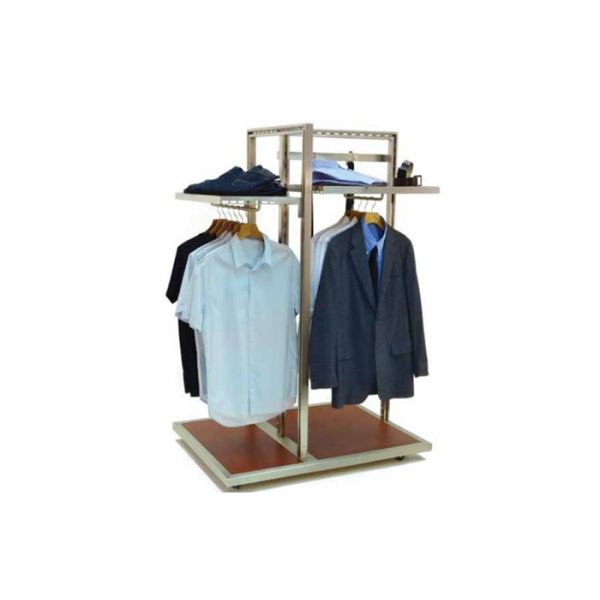 Floor Standing Garment Display Stand Modern Style Adjustable Shelf For Shopping Mall