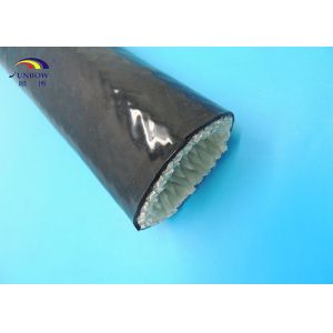 Black Silicone Coated Fibreglass Flame / Heat Resistant Sleeving , 15mm Inside